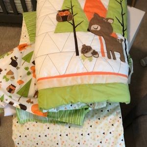 Crib bedding set - woodland animals